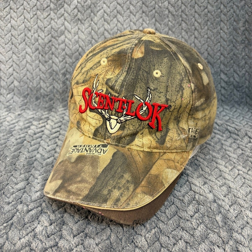 ScentLok Advantage Timber Camo Strapback OS Distressed Hunting Hat